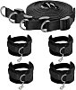 SMD Immobiliser, BDSM Bed Restraint System, με Ιμάντες, Χειροπέδες, Μάσκα και Tickler, Black