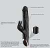 SMD Wet Dream, Rabbit Clitoral Stimulation and G Spot Vibrator 2-in1, Διπλός Δονητής με 10 Vibrating Modes 24.5cm, Black