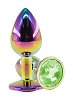 SMD Butt Plug, Πρωκτική Σφήνα S 7cm, Iris / Green Diamond