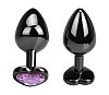 SMD Butt Plug, Πρωκτική Σφήνα M 8cm, Black / Pink Heart