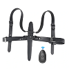 SMD Twix Banger Double Strap-On Dildo with Remote, Adjustable Harness with Anal & G-spot Stimulation & Multi-Speed ​​Vibrations, Black