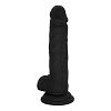 SMD New Stallion Midi Rocks, Realistic Liquid Silicone Dildo 17cm, Ρεαλιστικό Ομοιώμα Πέους με Όρχεις και Βεντούζα, Black