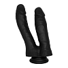 SMD OrgasmOS, Double Ended Realistic Dildo από Liquid Silicone, Suction Cup Base, 17.7-16.5cm, Black