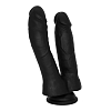 SMD OrgasmOS, Double Ended Realistic Dildo από Liquid Silicone, Suction Cup Base, 17.7-16.5cm, Black