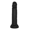 SMD New Stallion Mini, Realistic Liquid Silicone Dildo 13cm, Ρεαλιστικό Ομοιώμα Πέους με Βεντούζα, Black