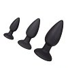 SMD Triple Challenger Butt Plug, Πρωκτική Σφήνα από Σιλικόνη Σετ των 3 (S / M / L ), Black