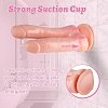 SMD Twisted Twins, Double Ended Realistic Dildo, Suction Cup Base, 16-18cm, Pink/Skin