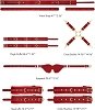 SMD Master's Prey, BDSM Restrain Kit, Adjustable Hand,Ankle & Thigh Cuffs With Waist Strap & BlindFold, PU Leather Harness, Red