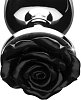 SMD Rose Butt Plug, Πρωκτική Σφήνα S 8cm, Silver / Black Rose