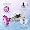 SMD Butt Plug, Πρωκτική Σφήνα S 7cm, Silver / Pink Diamond