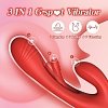 SMD DuoPleaser Dual Motor Rabbit Vibrator With 7 Vibration & 7 Pulsation Modes, Medical-Grade Silicone, 24 cm, Red