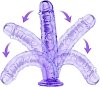 SMD Vanguard Realistic Clear Dildo With Suction Cup, Ρεαλιστικό Διάφανο Dildo με Βεντούζα, 18cm, Purple / Clear