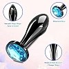 SMD Anal Joy, Steel Diamond Butt Plug, Small, 7cm, Blue