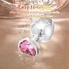 SMD Analyzer Triple, Butt Plug Set, Πρωκτική Σφήνα Σετ των 3 (S / M / L ), Silver / Pink Heart