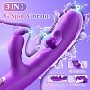 SMD Aurora Rabbit Swinging Silicone Vibrator, 7 Vibration Modes & 10 G-Spot Stimulation Modes, 24cm, Royal Purple