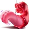 SMD Tongistador, Dual Tongue Vibrator με 10 Licking & Thrusting Modes, Red