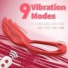 SMD Dual Vibe, 2 in 1 App Controlled Wearable Clitoral Vibrator & Penis Ring Vibrator, 9 Vibration Modes, Red