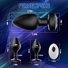 SMD Vibra Plug Set 3PCs, Remote Controlled Butt Plug Vibrator, Πρωκτική Σφήνα με Δόνηση με Χειρισμό μέσω Remote + 2 Σφήνες,Black