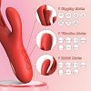 SMD DuoPleaser Dual Motor Rabbit Vibrator With 7 Vibration & 7 Pulsation Modes, Medical-Grade Silicone, 24 cm, Red