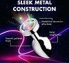SMD Light Up Booty Butt Plug, Μεταλλική Πρωκτική Σφήνα με Led Light Show, 7cm, Silver