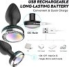 SMD Vibra Plug Light Up, Remote Controlled Led Butt Plug Vibrator, Πρωκτική Led Σφήνα με Δόνηση με Χειρισμό μέσω Remote, Black