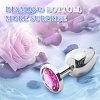 SMD Butt Plug, Πρωκτική Σφήνα S 7cm, Silver / Pink Diamond