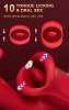 SMD Multitasker, Clitoral Licking, Flapping and G Spot Vibrator 3-in1, Διπλός Δονητής με 9 Vibrating Modes, Red