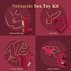 Tracy's Dog LOVE Remote Couple Interactive Kit, Dual Cock Ring, Couple & Finger Vibrator with Vibrating Bullet, Red