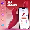 SMD Mephisto Clitoral Stimulation and G Spot Vibrator 2-in1 Realistic Vibrator Dildo 22,5cm με App, Thrusting & Licking Function
