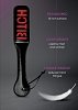 SMD BXTCH Fetish Spanking Paddle Series, BDSM Imprint Spanking Paddle, Faux Leather, 32cm, Black/Red