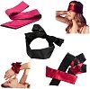 SMD Prime Instict, BDSM Satin Band Blindfold, Σατέν Μάσκα Ματιών 150cm, Black/Red