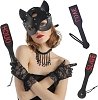 SMD OUCH! Fetish Spanking Paddle Series, BDSM Imprint Spanking Paddle, Faux Leather, 32cm, Black/Red