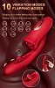 SMD Multitasker, Clitoral Licking, Flapping and G Spot Vibrator 3-in1, Διπλός Δονητής με 9 Vibrating Modes, Red
