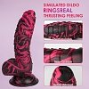 SMD Prodigy Red, Realistic Fantasy Thick Dildo 19cm, Red / Black
