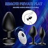 SMD Vibra Plug Set 3PCs, Remote Controlled Butt Plug Vibrator, Πρωκτική Σφήνα με Δόνηση με Χειρισμό μέσω Remote + 2 Σφήνες,Black