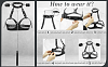 SMD Maitresse Asservie, Bondage Breast Harness with Adjustable Handcuffs, Collar & Leash, Black