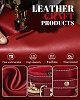 SMD Master's Prey, BDSM Restrain Kit, Adjustable Hand,Ankle & Thigh Cuffs With Waist Strap & BlindFold, PU Leather Harness, Red