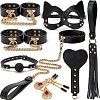 SMD Chained Crave, Full BDSM Βondage Restrain Gear, Πλήρες σετ BDSM με 8 Accessories, Black / Gold