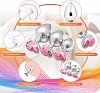 SMD Analyzer Triple, Butt Plug Set, Πρωκτική Σφήνα Σετ των 3 (S / M / L ), Silver / Pink Heart