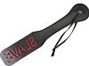 SMD SLAVE Fetish Spanking Paddle Series, BDSM Imprint Spanking Paddle από Faux Leather, 32cm, Black/Red