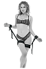 Sportsheets Sex And Mischief Brat Thigh And Wrist Cuffs, BDSM Star Δεσίματος Μηρού με Καρπό, Black