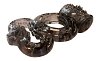 SMD Vixen Trio Fun, Set of 3 Masturbators with 3D Textured Realistic Pussy, Ass & Mouth + Vibrating Ring, Brown