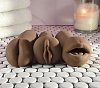 SMD Vixen Trio Fun, Set of 3 Masturbators with 3D Textured Realistic Pussy, Ass & Mouth + Vibrating Ring, Brown