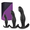 SMD Butt Plug Set For Couples Realistic Edition, Ρεαλιστική Πρωκτική Σφήνα από Σιλικόνη, Σετ των 3 (S / M / L ), Black