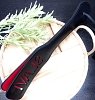 SMD SLAVE Fetish Spanking Paddle Series, BDSM Imprint Spanking Paddle από Faux Leather, 32cm, Black/Red