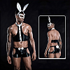 SMD Bunnie Servant, Rabbit Cosplay Leather Outfit & Mask, Black