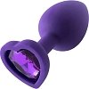 SMD Heart Silicone Butt plug, Πρωκτική Σφήνα Σιλικόνης, 7cm, Small, Deep Purple