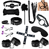 SMD Complete Domination Bondage Set, Πλήρες σετ BDSM με 12 accessories από Vegan Leather, Black
