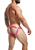 MOB Eroticwear DNGEON Cockring Jockstrap, JockStrap Underwear with Penis Ring, Vegan Leather, Pink