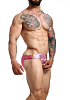 MOB Eroticwear DNGEON Cockring Jockstrap, JockStrap Underwear with Penis Ring, Vegan Leather, Pink